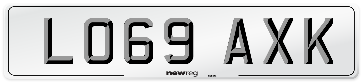 LO69 AXK Number Plate from New Reg